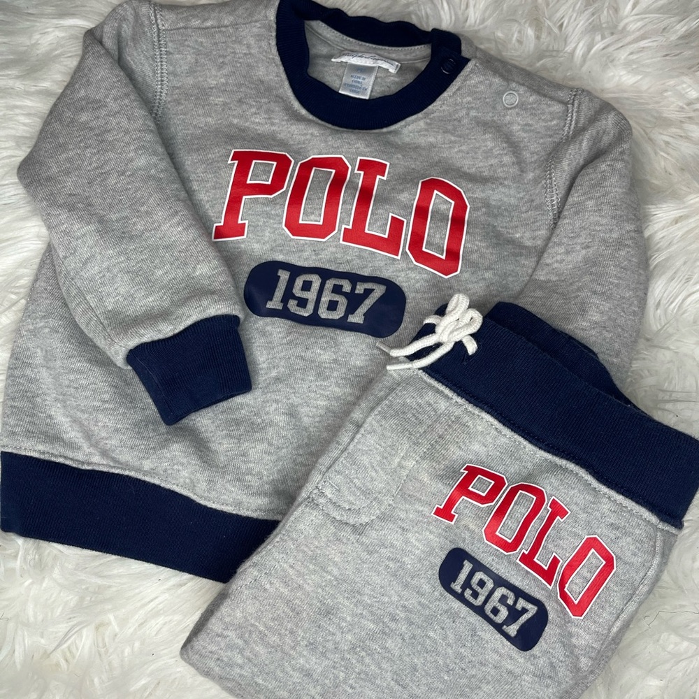 Gently used Ralph Lauren infant jogger set size 12 months